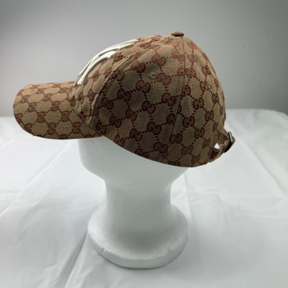 Gucci x MLB New York Yankees GG Supreme Canvas Baseball Hat Beige Ebony 57-61cm - Picture 6 of 15